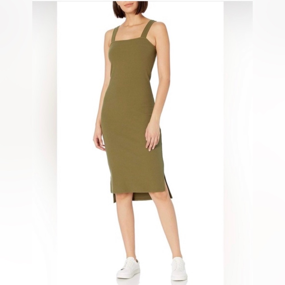 The Drop Women's Amelia Square-Neck Strappy Bodycon Midi Tank Dress.